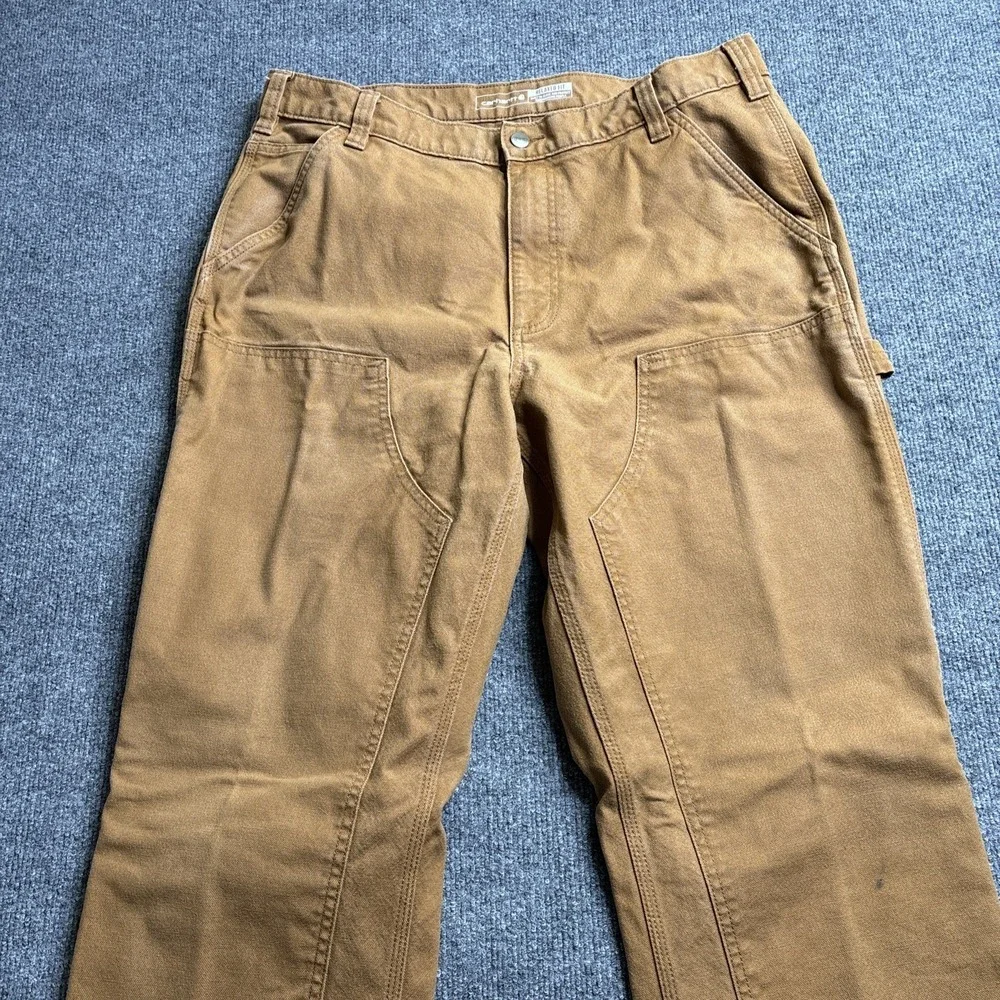 Carhartt Work Pants Men's 36x34 Brown Relaxed Fit‎ Double Front Duck 103334-211
